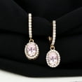 thumbnail image 2 of Rosec Jewels Classic Drop Earrings with Morganite and Diamond for Women - AAA Quality, 18K Yellow Gold, 2 of 7