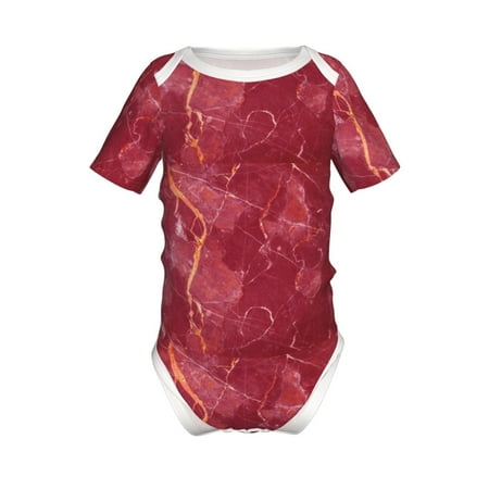 

Lukts Abstract Red Marble Print Baby Short Sleeve Romper Onesie for Newborn Baby Boys and Girls-12 Months