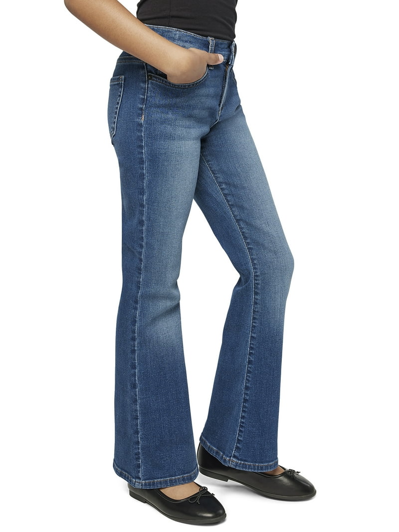 The Children's Place Girls' Flare Jeans - Mid Rise Classic Fit Denim With Adjustable Waist