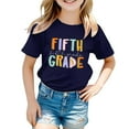 thumbnail image 6 of KVPLBQFD Girls Summer Graphic Top Cute Letter Printed T Shirts for Toddler Crew Neck Casual Fit Tops Tweens Girl Trendy Loose Sports Clothes, 6 of 6