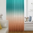 thumbnail image 6 of Teal Burnt Orange Ombre Sheer Curtains 72 Inches Long, Modern Gradient Abstract Art Light Filering Curtains, Breathable Simi Curtain Privacy Drapes for Living Room Lightweight Window Treatment, 6 of 9