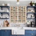 thumbnail image 2 of Curtains 63 Inch Length 2 Panels, Ocean Fishes Grommets Window Treatment Curtain, Retro Tropical Coastal Animal Brown Thermal Curtains Drapes for Living Room/Bathroom, 2 of 9
