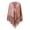 Pink, variant on Elegant Women's Open Front Cape Poncho Shawl Wrap Featuring Graceful Fringe Drop and Punch Pattern Design