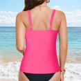 thumbnail image 5 of GPOECD Womens Tankini Tops Stylish Two Piece Swim Set with Square Neckline and Shorts for Beach Pool and Summer Water Sports Women's Swimwear Hot Pink，U-Neck_L, 5 of 5