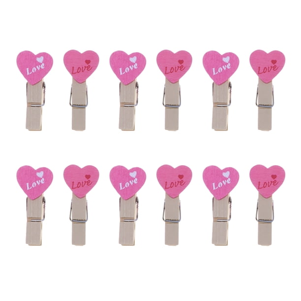 48pcs Love Letter Heart Shaped Clips Craft DIY Accessory Picture Clamp ...