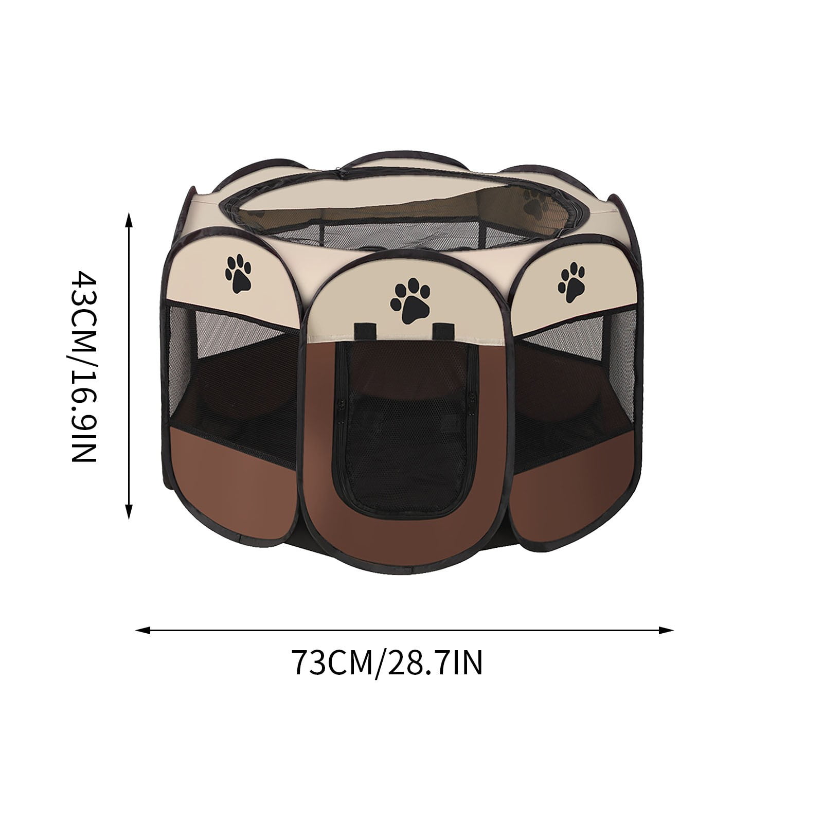 HHBEAUTY Portable Pet Cat Playpen for Indoor Cats Enclosed, Foldable Small Dog Puppy Playpen Crate Kennel Cage Outdoor with Top Roof, Pop Up Collapsible Kitten Play Pen Tent for Camping RV