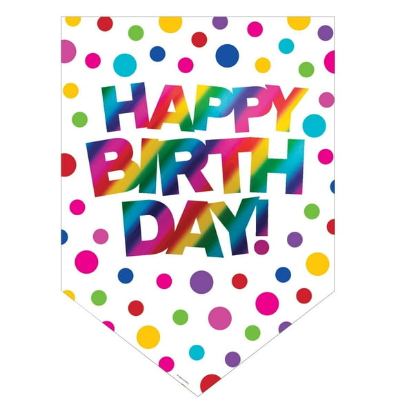 Panneau de porte Joyeux anniversaire en papier d'aluminium arc-en-ciel