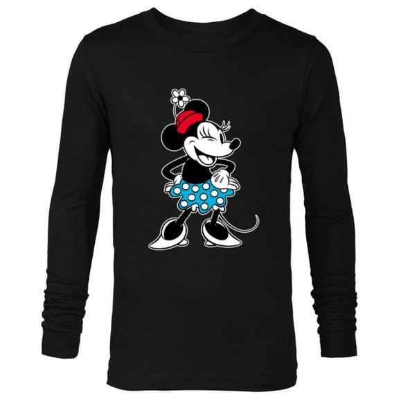Disney Minnie Mouse Sassy Wink Black - Long Sleeve T-Shirt for Men - Customized-Black