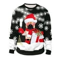 thumbnail image 2 of IROINNID Crew Neck Pullover Sweatshirts Loose Christmas Clothing Loose Tops Christmas Day Long Sleeve Graphic Print Sweater,Black, 2 of 6