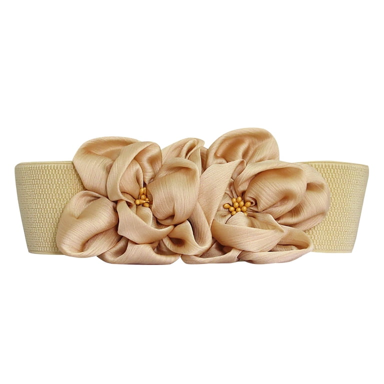 Womens Chiffon Flower Belt Decorative Elastic Waistband with  display picture 3