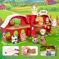thumbnail image 5 of QIAHO Farm Animal Barn Toys Portable Doll House with Finger Puppets & DIY Stickers, Montessori Pretend Play Toy for Toddlers Birthday Gift, 5 of 9