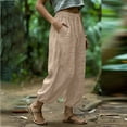thumbnail image 4 of DailyTrove Women's High Waisted Cargo Pants - Relaxed Fit Baggy Trousers with Pockets for Outdoor & Streetwear, 4 of 5