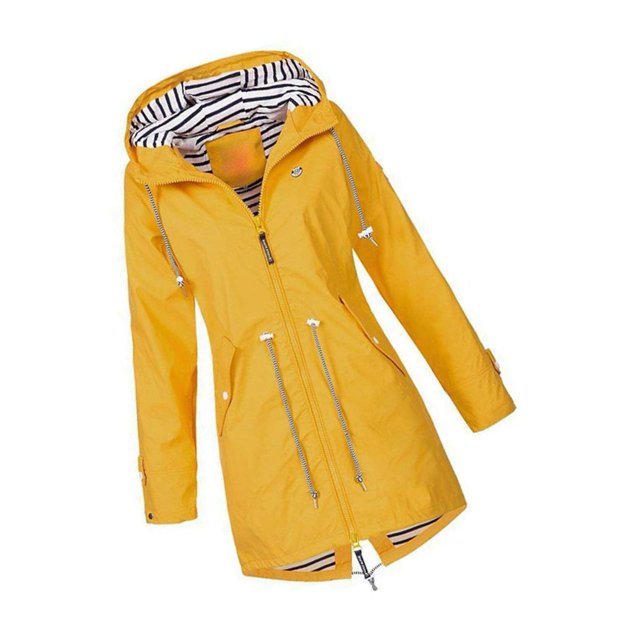 Hoodie Veste Femme Imperméable Imperméable Imperméable Outwear Guerre Froide Jaune S