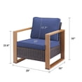 thumbnail image 5 of POCASSY Patio Chair Set of 2, Outdoor Porch Chairs with All Weather Wicker and Thick Cushions for Porch, Garden and Balcony, Blue, 5 of 6