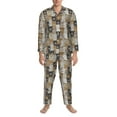 thumbnail image 3 of Hirioo Cartoon Bear for Men's Pajama Sets 2 Piece Pjs Men's Long-Sleeved Pajama Set Button Down Sleepwear,S-XXL-X-Large, 3 of 7