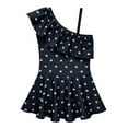 thumbnail image 2 of Black Swimsuit with Swim Cap for Girls, One-Piece Bathing Suits, Size for 3-10 Years, 2 of 7