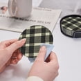 thumbnail image 6 of 6 Pce Leather Coasters 3.9in With Coasters Storage Box Antifouling And Antiscalding For Dining Room Kitchen Office Bedroom Living Room Olive Houndstooth Buffalo Plaid Tartan Check Scotland_3, 6 of 8