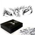 thumbnail image 3 of Ambesonne Tattoo Jigsaw Puzzle, Winter Animal Wild Wolf, Heirloom-Quality Fun Activity for Family Durable Cardboard, 1000 pcs, White and Black, 3 of 6