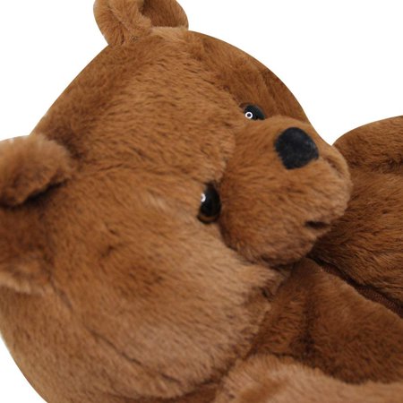 Women Plush Teddy Bear Slippers Home Indoor Slippers Winter Warm Shoes Cartoon Floor Soft Anti Slip Faux Fur Cute Dark Brown Walmart Canada