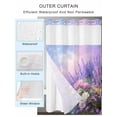 thumbnail image 2 of No Hook Shower Curtain with Snap in Liner,Spring Lavender Flowers Waterproof Bath Curtain Double Layers with See Through Top Window,Oil Painting Style Art Hotel Shower Curtains 36x72in, 2 of 9