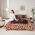 thumbnail image 4 of Manfei Cheetah Print Letter Monogrammed E Twin Bedding Sets 7-Piece for Women Girls,Teens Adults Shabby Chic Red Ribbon Bow Bedding Comforter Set,Black Reversible,Breathable Home Decor, 4 of 7