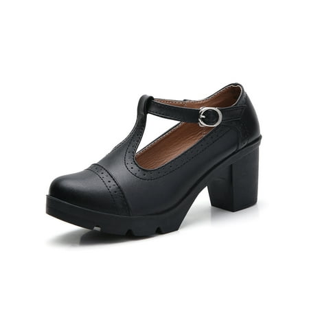 

Kesitin Women Anti-Slip Chunky Block Heel Oxford Pumps Party Fashion Lightweight Round Toe Dress Pump Shoes Black 4.5