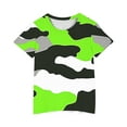 thumbnail image 3 of Kids Short Sleeve Camo T-Shirts Boys Girls Cotton Color Block Tops Casual Toddler Cute Graphic Tees Shirts Green， 5 Years, 3 of 4