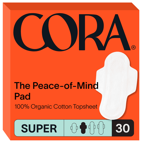 Cora Organic Ultra Thin Super Period Pads (30 Count)