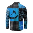 thumbnail image 6 of GrmtClth Men's Turn Down Collar Halloween Pullover Shirts Long Sleeve Full Pumpkin Bat Pattern Soft Skin Friendly Fabric Daily Outdoor Golf Party Costume Tops Blue 3XL, 6 of 7