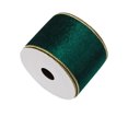 thumbnail image 2 of Crushed Velvet Christmas Ribbon - 2.5 Inch Wired Gold Khaki Ribbon for Gift Wrapping, Tree Decor & Holiday Crafts, 2 of 5