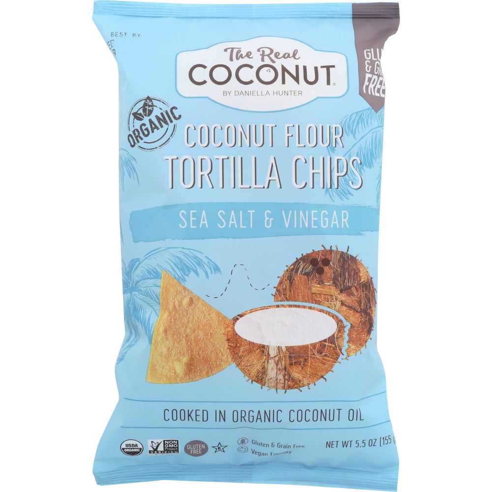 The Real Coconut Coconut Flour Tortilla Chips Sea Salt & Vinegar 5.5 oz.