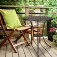 thumbnail image 3 of Garvee 24" Round Cast Aluminum Patio Bistro Table, Outdoor Coffee Side Table with Umbrella Hole, Weather-Resistant Metal Bistro Table for Balcony, Garden, Porch, Deck, Antique Bronze, 3 of 8