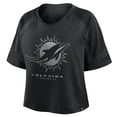 thumbnail image 2 of Women's Fanatics Miami Dolphins Oversized Raglan V-Neck Blackout Fashion Jersey, 2 of 3