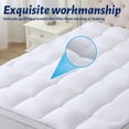thumbnail image 4 of Thick Mattress Topper Queen with Deep Pocket, Extra Pillow Top Mattress Pad, Breathable & Cooling Mattress Cover, Fits 8-21 Inch, Soft Support for Back Pain Relief, Mattress Protector (Queen, White), 4 of 9