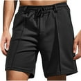 thumbnail image 1 of pstuiky Pantalones cortos de gimnasio para hombre, Pantalones cortos de playa para hombre, de color liso, informales, con cordones y bolsillos en la cintura Pantalones cortos deportivos para hombre, 1 of 8
