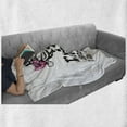 thumbnail image 6 of Giraffe Soft Flannel Fleece Blanket, Funny Animal in Pinkish Tones Glasses Whimsical Typography Fashion Image, Cozy Plush for Indoor and Outdoor Use, 70" x 90", White Black and Pink, by Ambesonne, 6 of 6