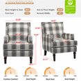 thumbnail image 2 of Aukfa Vintage Accent Chair Mid-Century Modern High Back Armchair for Living Room, Nailhead Trim, Antique Grey, 2 of 9