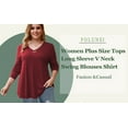 FOLUNSI Women's Plus Size Tops Casual Blouses Long Sleeve Flowy Tunic