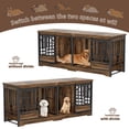 thumbnail image 5 of Fowroa 78 inch Extra Large Double Dog Crate Furniture, Heavy Duty Indoor XXL Dog Kennel with Removable Divider, Brown, 5 of 10