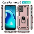 thumbnail image 2 of SaniMore Tri-layer Case for Motorola Moto G (2023), 360° Rotating Holder/Kickstand Rugged PC Back + TPU Bumper Magnetic Car Mount Anti-fingerprint Anti-fall Heavy Duty Protective Case, Rosegold, 2 of 7