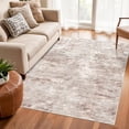 thumbnail image 2 of YOUFORTONG 4x6 Abstract Area Rug, Machine Washable Non-Slip Indoor Rug,Rubber Backing Stain Resistant Distressed Carpet for Living Room Bedroom Kitchen Entryway,Brown, 2 of 8