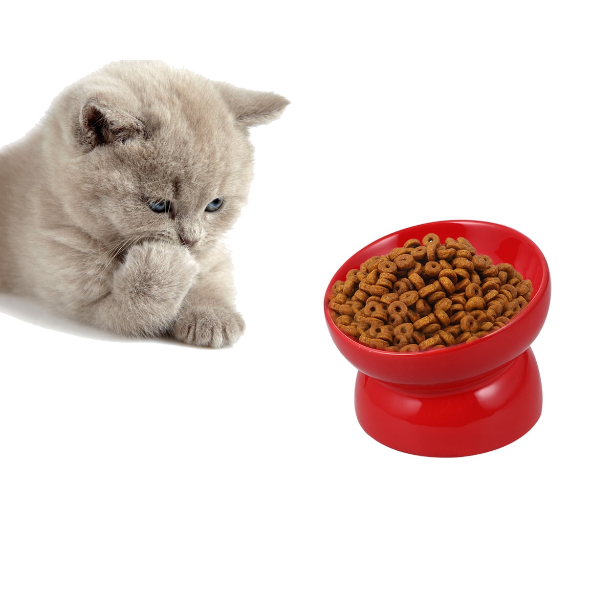 UKCOCO Dog Ceramic Bowl Red Ceramic 1Pcs
