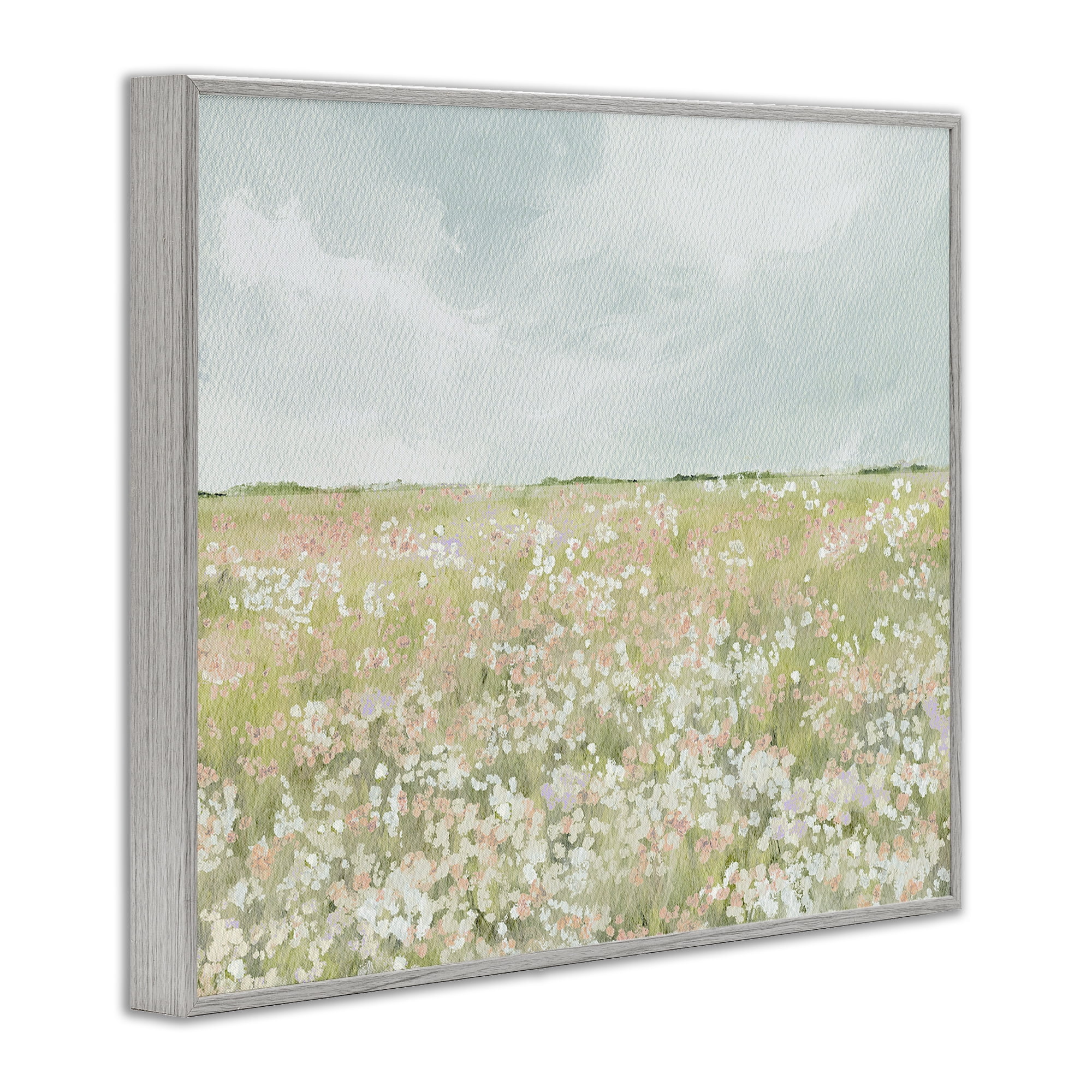 Stupell Industries Budding Field Scenery Gray Framed Giclee Art, design by Leah Straatsma
