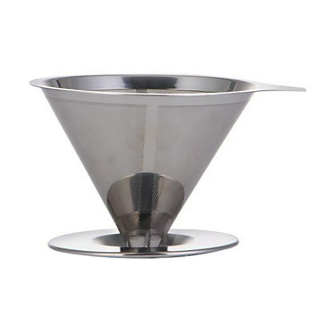 jovati Stainless Steel Coffee Filter Stainless Steel Hand-Pushed Coffee Filter Tea Filter Paper Filter-Free Filter