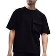thumbnail image 1 of pstuiky camisetas para hombre, Camisa informal de manga corta con cuello redondo y color liso para hombre ropa de hombre xl, 1 of 5