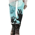 thumbnail image 3 of DDAPJ pyju Halloween Legging Pants for Women Black Cat Printed Casual Holiday Tights Elastic Waist Workout Jogger Yoga Pant Blue XXL, 3 of 5