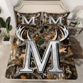 thumbnail image 2 of Castle Fairy Personalized Initial Alphabet M 4pcs Bed Sheets for Boys Girls,Botanical Tree Branches King Sheets,Jungle Animal Deer Super Cozy Sheet Set,Lightweight Room Decor, 2 of 7