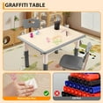 thumbnail image 3 of 5PCS Height Adjustable Kids Table Chair Set,Toddler Table 4 Chair Set with Graffiti Tabletop,Children Multi-Activity Table,for Classrooms,Daycares, 3 of 7