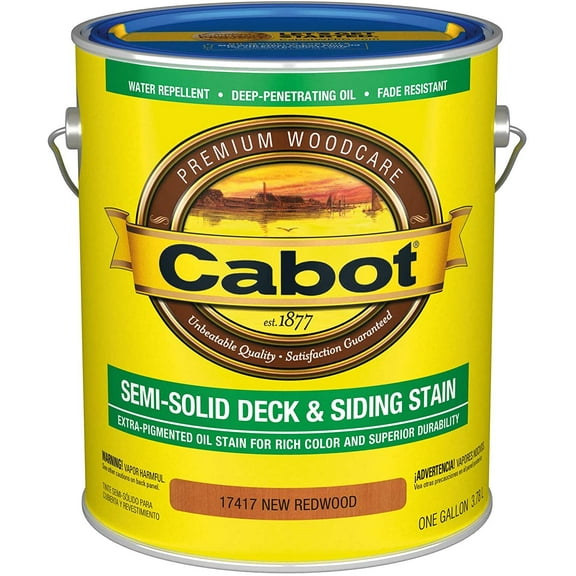 Cabot 140.0017417.007 Semi-Solid Deck & Siding Low VOC Exterior Stain, Gallon, New Redwood