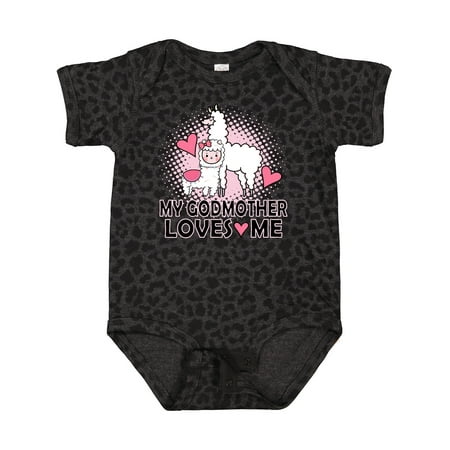 

Inktastic My Godmother Loves Me Llama Gift Baby Girl Bodysuit